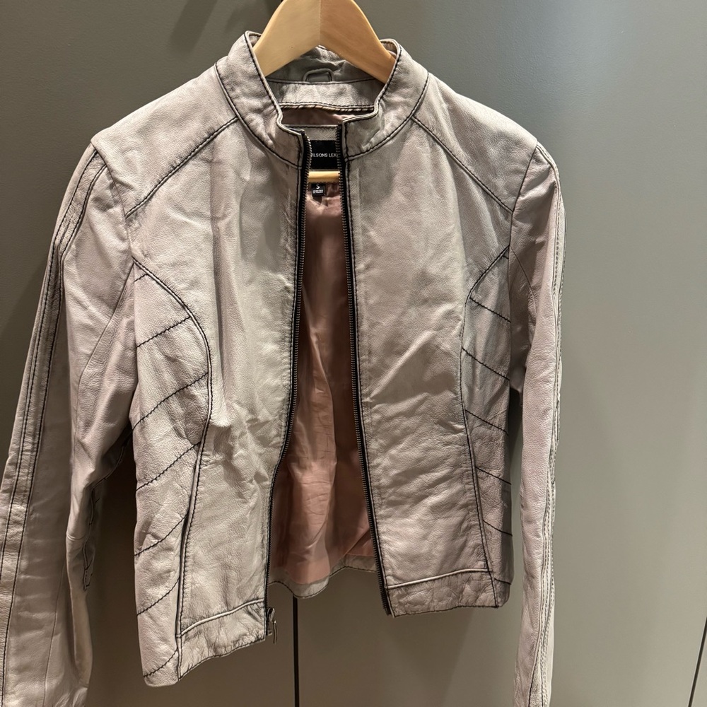 Gray Leather Jacket - image 2